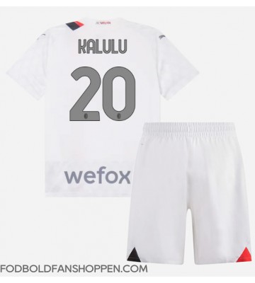 AC Milan Pierre Kalulu #20 Udebanetrøje Børn 2023-24 Kortærmet (+ Korte bukser)